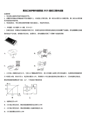 黑龙江省伊春市嘉荫县2025届初三期末试题含解析.doc