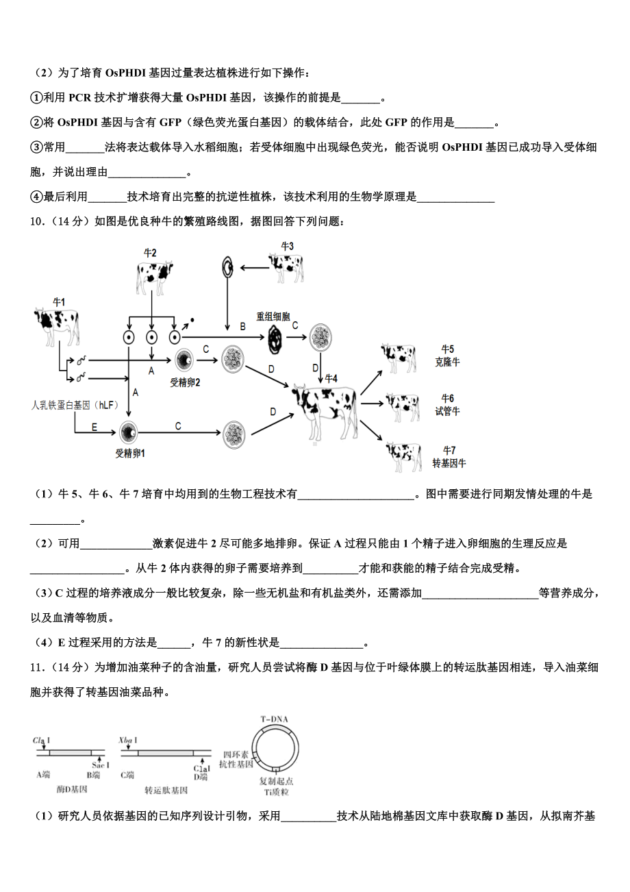 2023年福建省长汀县-新桥中学高三生物第一学期期末考试模拟试题含解析.doc_第3页