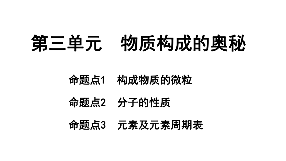 2024长沙中考化学一轮复习 第三单元 物质构成的奥秘（课件）.pptx_第1页