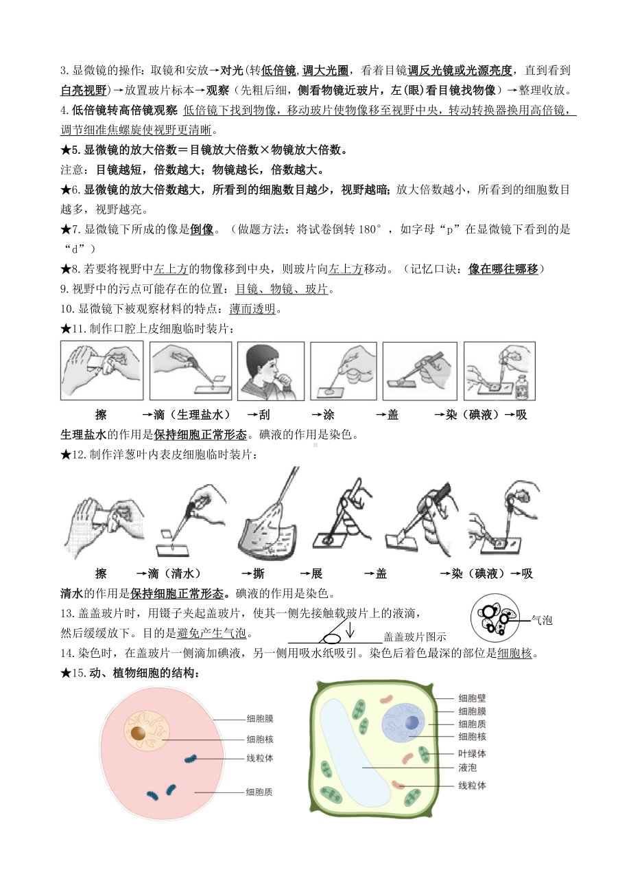 2024新北师大版七年级上册《生物》期末复习提纲（知识要点）.docx_第2页