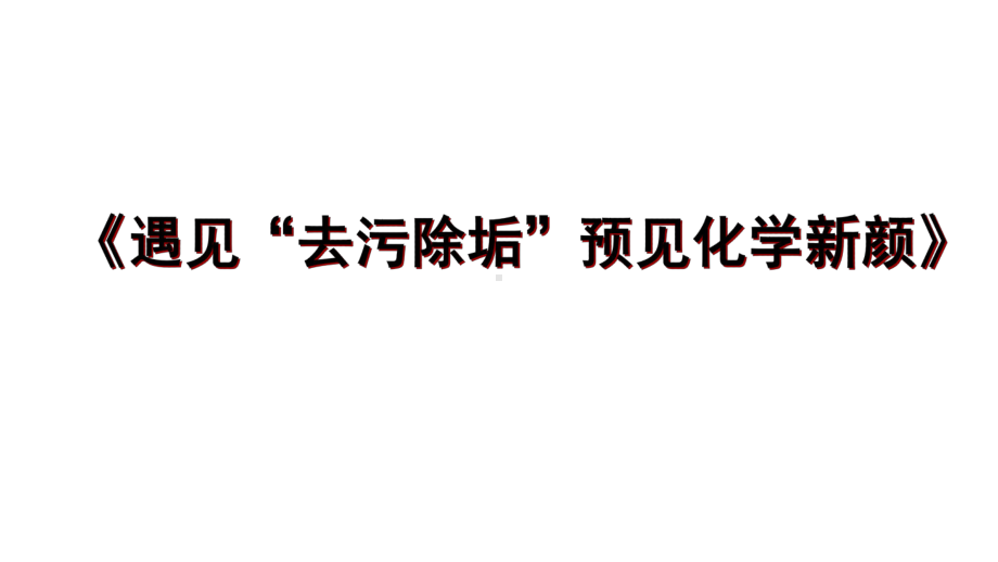 2024中考化学复习专题 遇见“去污除垢”预见化学新颜 课件.pptx_第1页