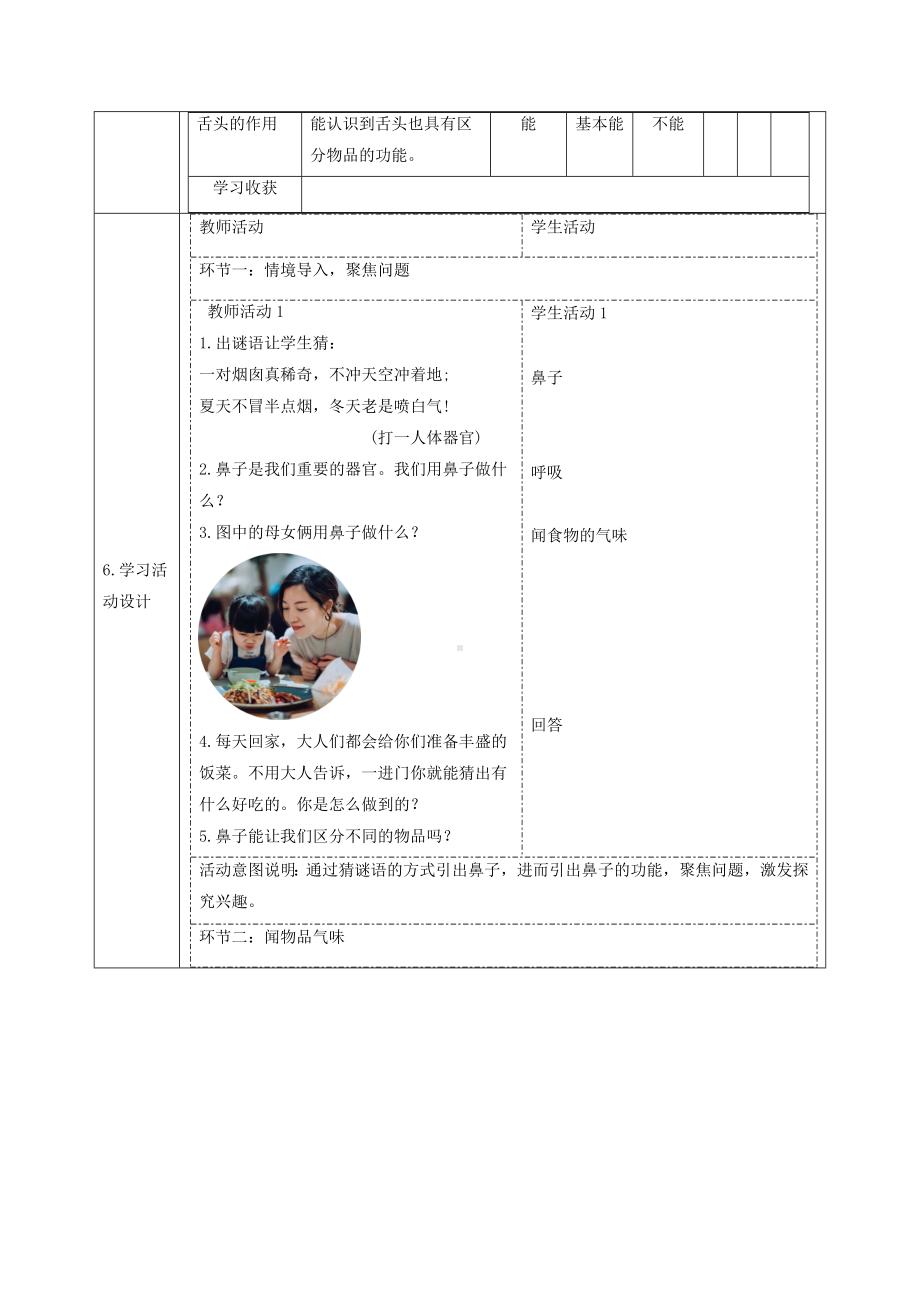 2.4 气味告诉我们 教学设计-2024新教科版一年级上册《科学》.docx_第2页