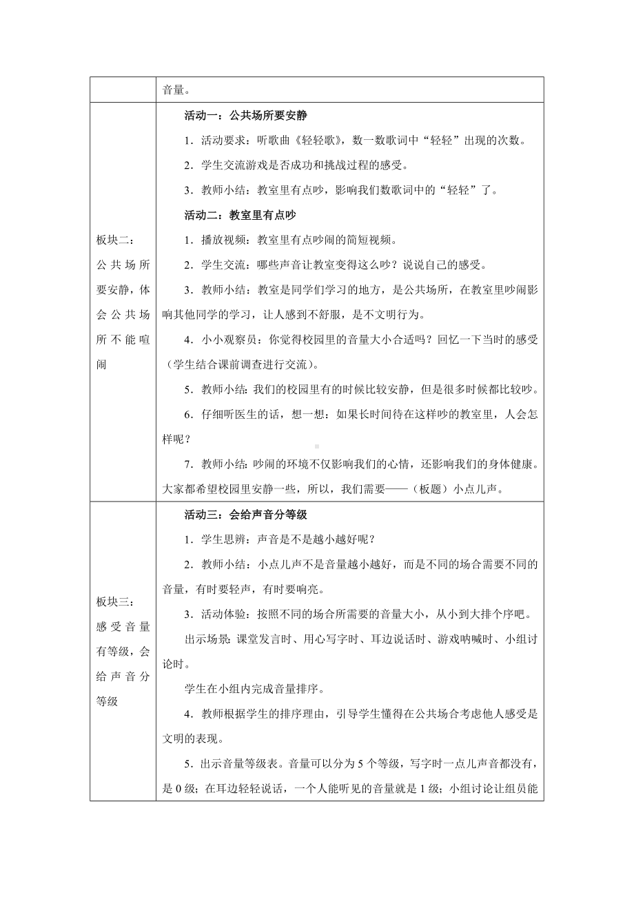 13 我们小点儿声 第一课时（教学设计）-（2024新部编）统编版一年级上册《道德与法治》.docx_第2页