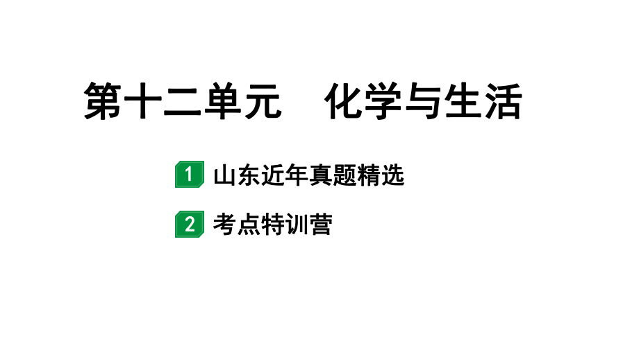 2024山东中考化学一轮复习 中考考点研究 第十二单元化学与生活（课件）.pptx_第1页