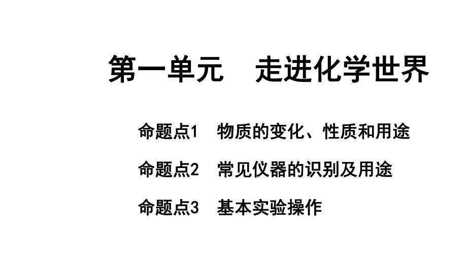 2024长沙中考化学一轮复习 第一单元 走进化学世界 （课件）.pptx_第1页