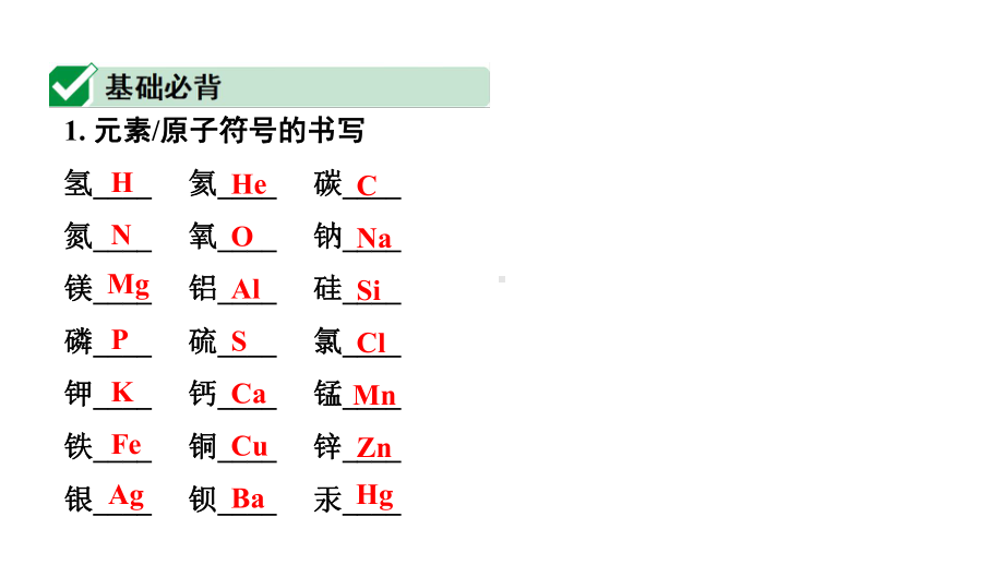 2024长沙中考化学一轮复习 微专题1 化学用语（课件）.pptx_第2页