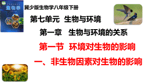 7.1.1.1 环境对生物的影响（一、非生物因素对环境的影响）课件 冀少版生物八年级下册.pptx