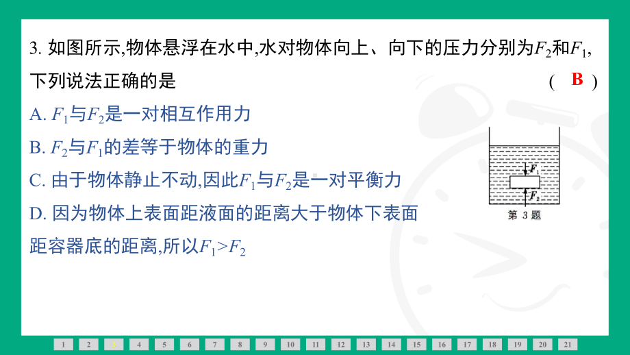 第十章　浮　力 素能测评课件2024-2025学年人教版物理八年级下册.pptx_第3页