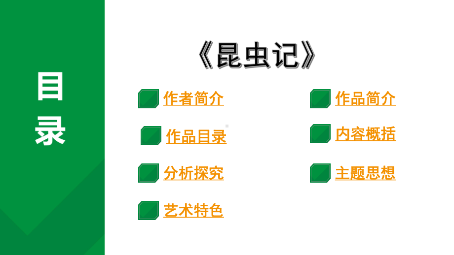 2024成都语文中考试题研究备考第二部分名著阅读12名著思维导图-《昆虫记》（课件）.pptx_第1页