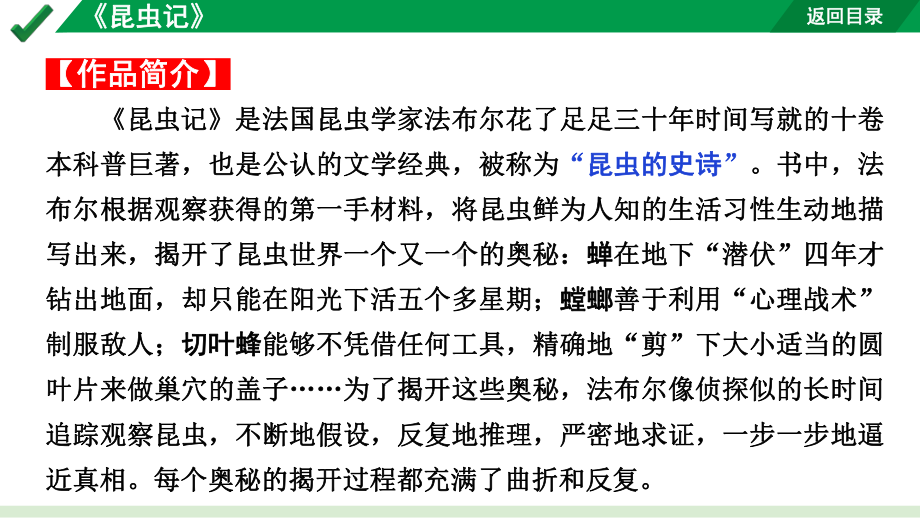 2024成都语文中考试题研究备考第二部分名著阅读12名著思维导图-《昆虫记》（课件）.pptx_第3页