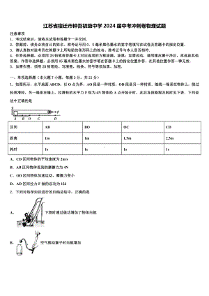 江苏省宿迁市钟吾初级中学2024届中考冲刺卷物理试题含解析.doc