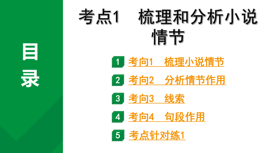 2024成都语文中考试题研究备考专题二记叙文(含文学作品)阅读 小说 考点1梳理和分析小说情节（课件）.pptx_第1页