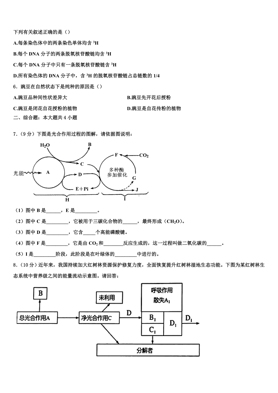 广西梧州市岑溪市2024届生物高二第一学期期末综合测试模拟试题含解析.doc_第2页