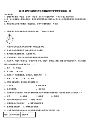 2024届四川省绵阳市东辰国际校中考生物考前最后一卷含解析.doc