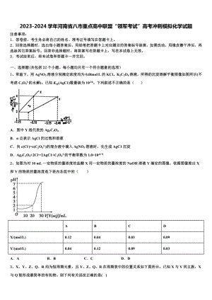 2023-2024学年河南省八市重点高中联盟“领军考试”高考冲刺模拟化学试题含解析.doc