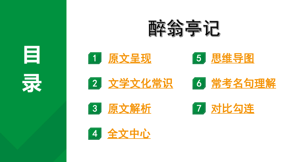 2024成都语文中考试题研究备考 古诗文阅读 专题一 文言文阅读 醉翁亭记“三行对译”（讲）（课件）.pptx_第1页