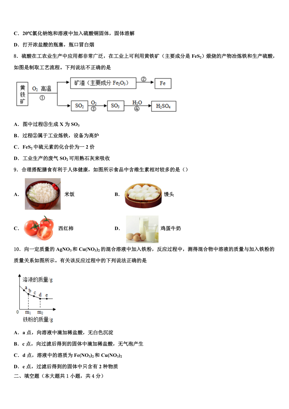 上海杨浦区2024届中考冲刺卷化学试题含解析.doc_第3页