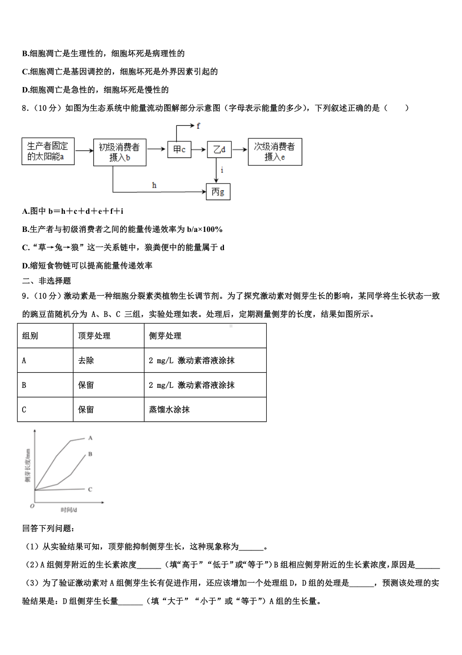 2024届阿里市重点中学生物高二上期末调研模拟试题含解析.doc_第3页