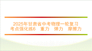 2025年甘肃省中考物理一轮复习 考点强化练6　重力　弹力　摩擦力.pptx