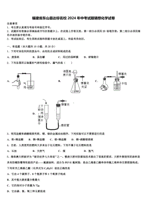 福建省东山县达标名校2024年中考试题猜想化学试卷含解析.doc