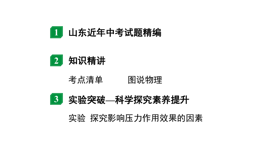 2024山东中考物理二轮重点专题研究 第九章 第一节 固体压强（课件）.pptx_第2页