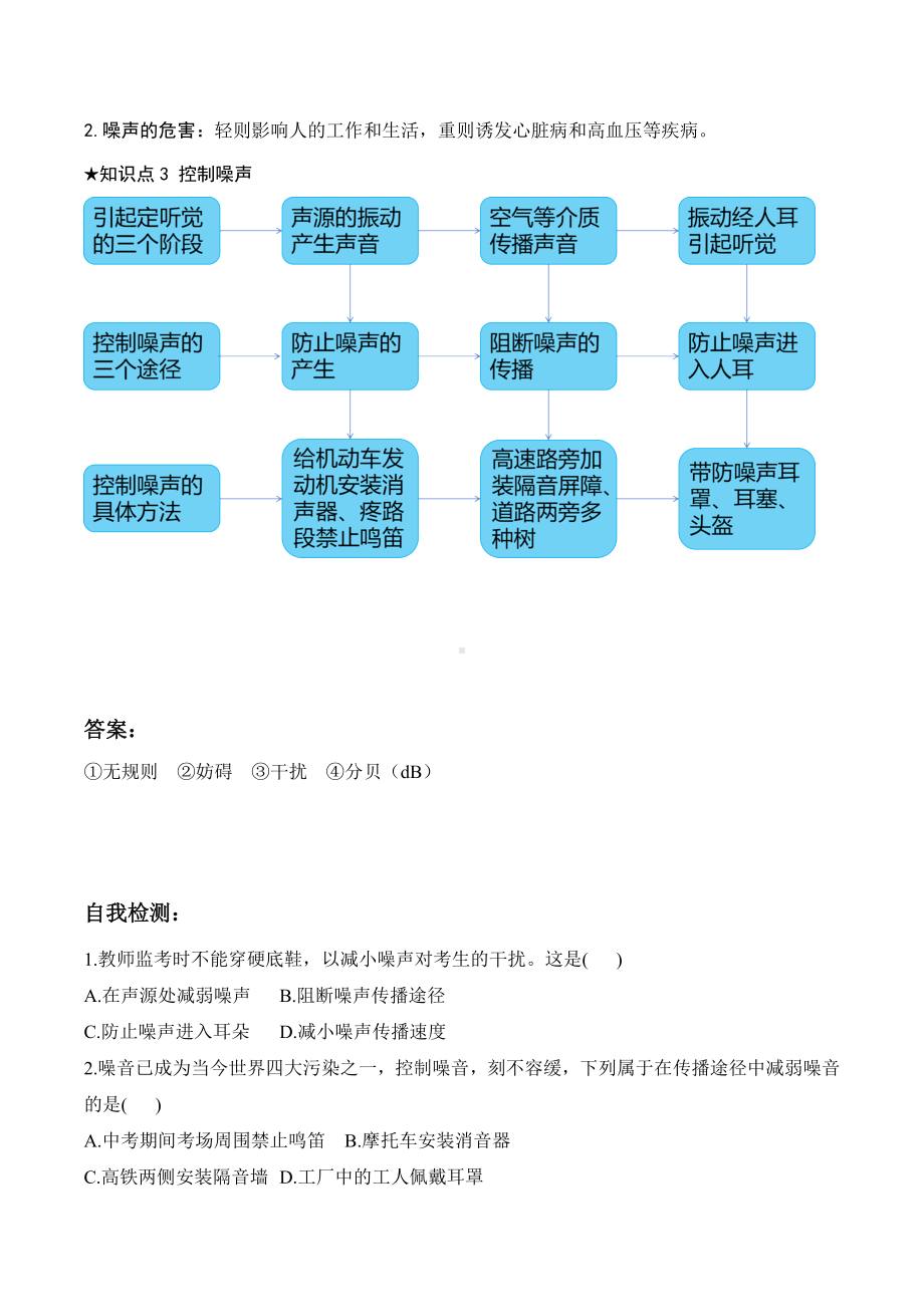 2.4噪声的危害和控制（含答案）-2024新人教版八年级上册《物理》.docx_第2页