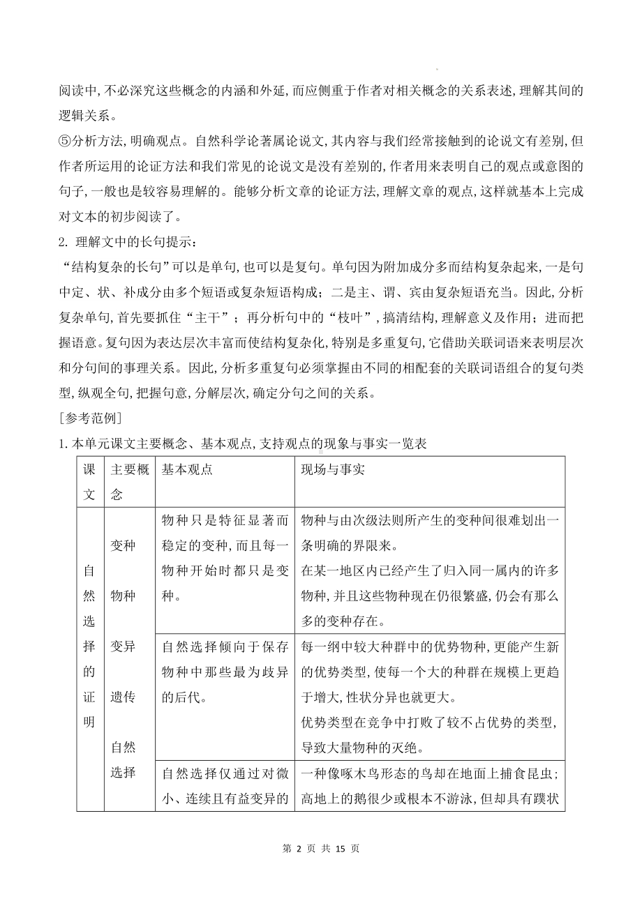 统编版高中语文选择性必修下册第四单元期末复习知识点提纲（含练习题及答案）.docx_第2页