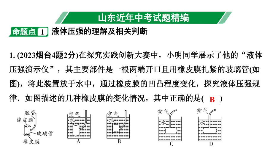 2024山东中考物理二轮重点专题研究 第九章 第二节 液体压强（课件）.pptx_第3页