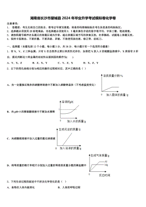 湖南省长沙市望城县2024年毕业升学考试模拟卷化学卷含解析.doc