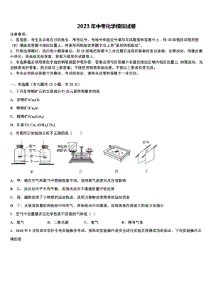 2022-2023学年江苏省沭阳县中考化学全真模拟试题含解析.doc