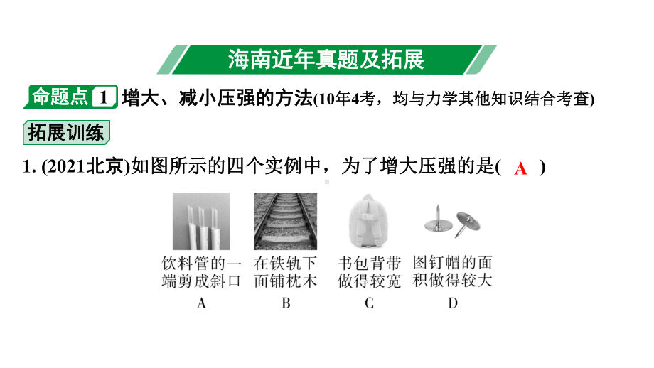 2024海南中考物理二轮重点专题研究 第六讲 压　强（课件）.pptx_第3页