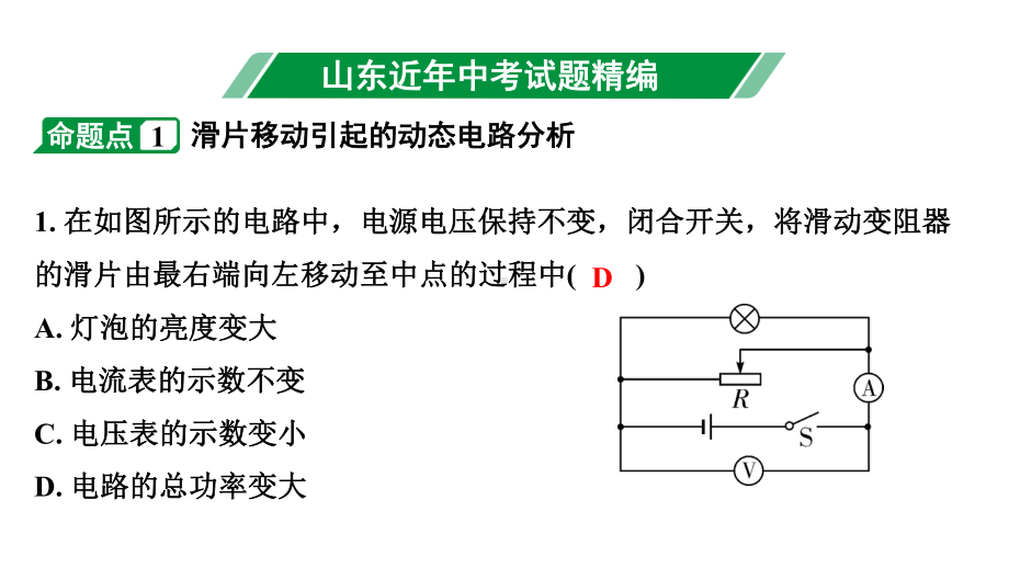 2024山东中考物理二轮重点专题研究 微专题 动态电路分析（课件）.pptx_第3页