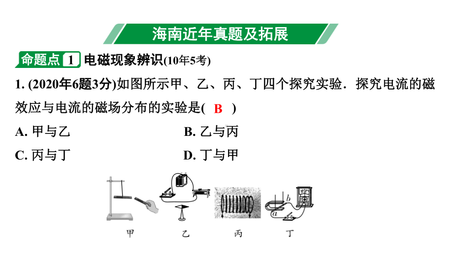 2024海南中考物理二轮重点专题研究 第十三讲 从指南针到磁浮列车电能从哪里来（课件）.pptx_第3页