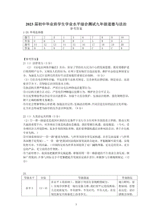 2023年广州市荔湾区中考道德与法治一模试题答案.pdf