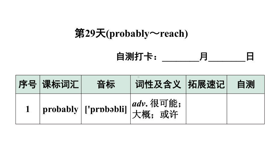 2024广东中考英语三轮冲刺 课标词汇速记（第29-32天）（课件）.pptx_第2页