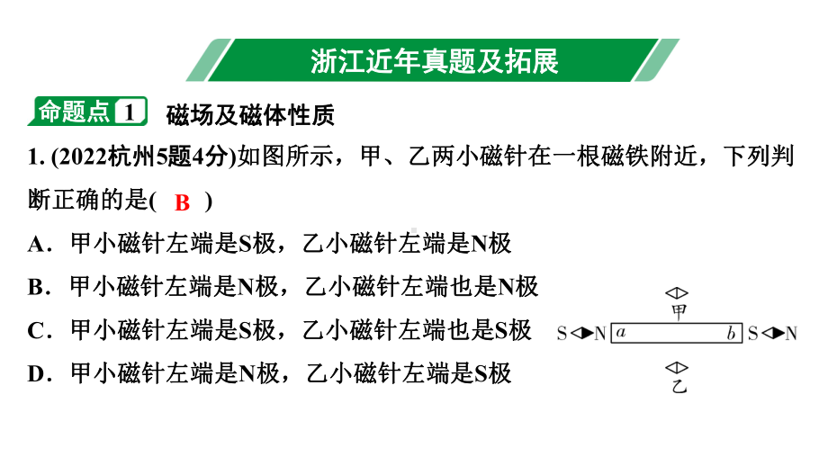 2024浙江中考物理二轮重点专题研究 第11讲电与磁（课件）.pptx_第3页