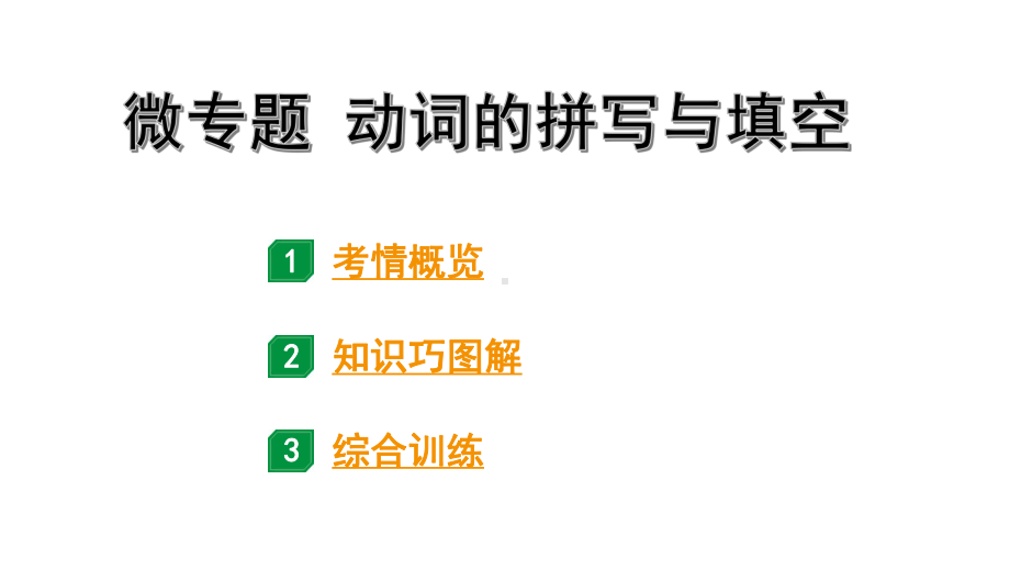 2024山东中考英语二轮复习 微专题 动词的拼写与填空（课件）.pptx_第1页