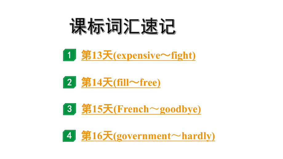 2024广东中考英语三轮冲刺 课标词汇速记（第13-16天）（课件）.pptx_第1页