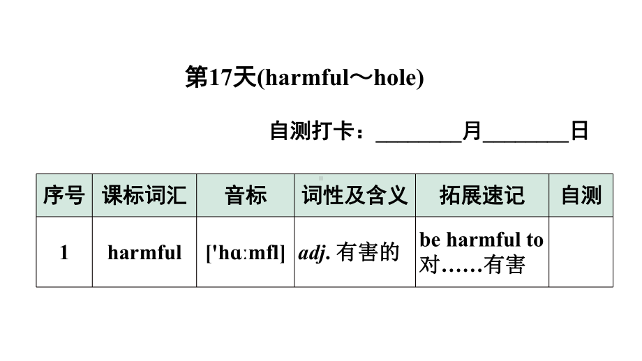 2024广东中考英语三轮冲刺 课标词汇速记（第17-20天）（课件）.pptx_第2页