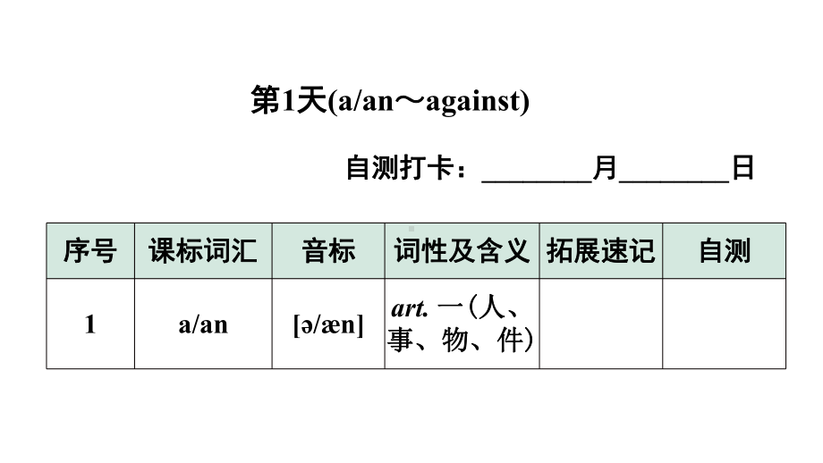 2024广东中考英语三轮冲刺 课标词汇速记（第1-4天）（课件）.pptx_第2页