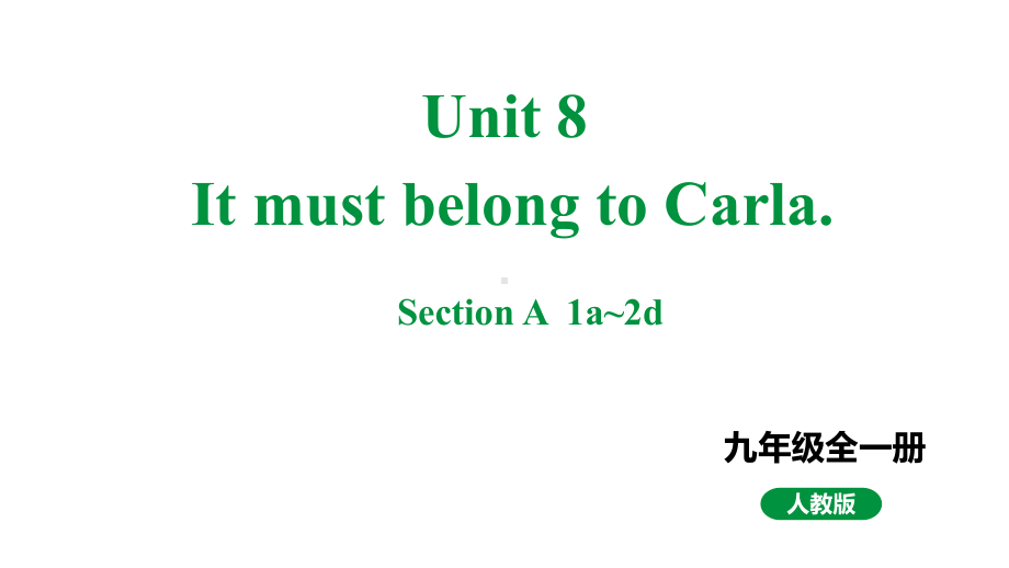 人教新目标版九全英语 Unit8 SectionA 1a~2d 教学课件.pptx_第1页