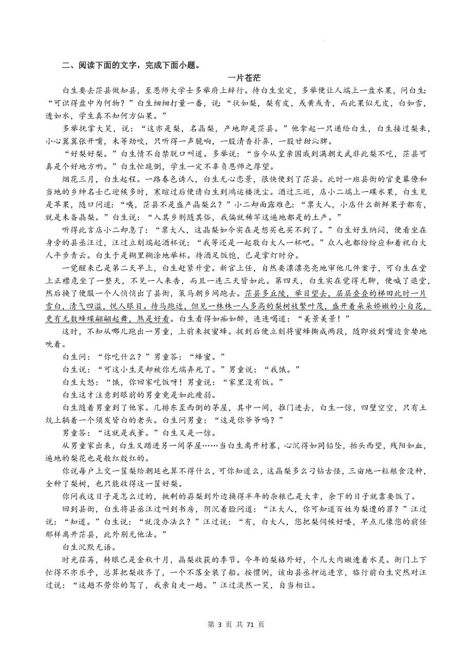 2025年高考语文复习：小说阅读 答题技巧与练习题（含答案）.docx_第3页