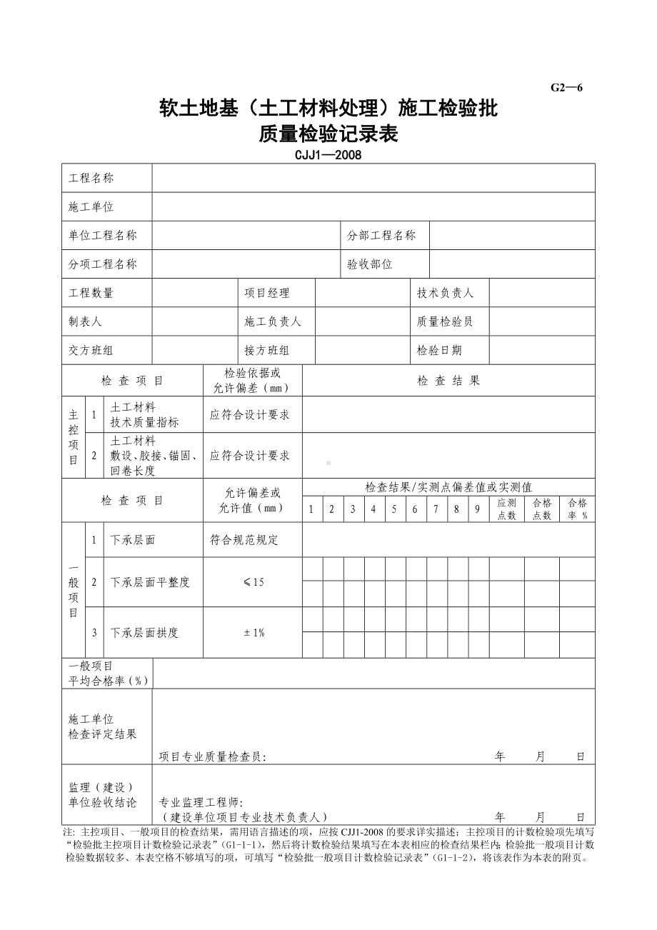 G2—6软土路基（土工材料处理）施工检验批质量检验记录.doc_第1页