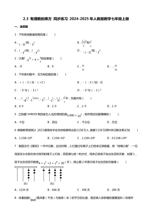 2.3 有理数的乘方 同步练习 -2024新人教版七年级上册《数学》.docx