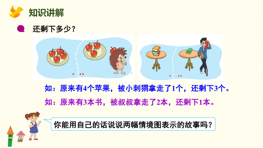 2.4 还剩下多少（用减法解决实际问题） 课件 北师大版（2024）数学一年级上册.pptx_第3页