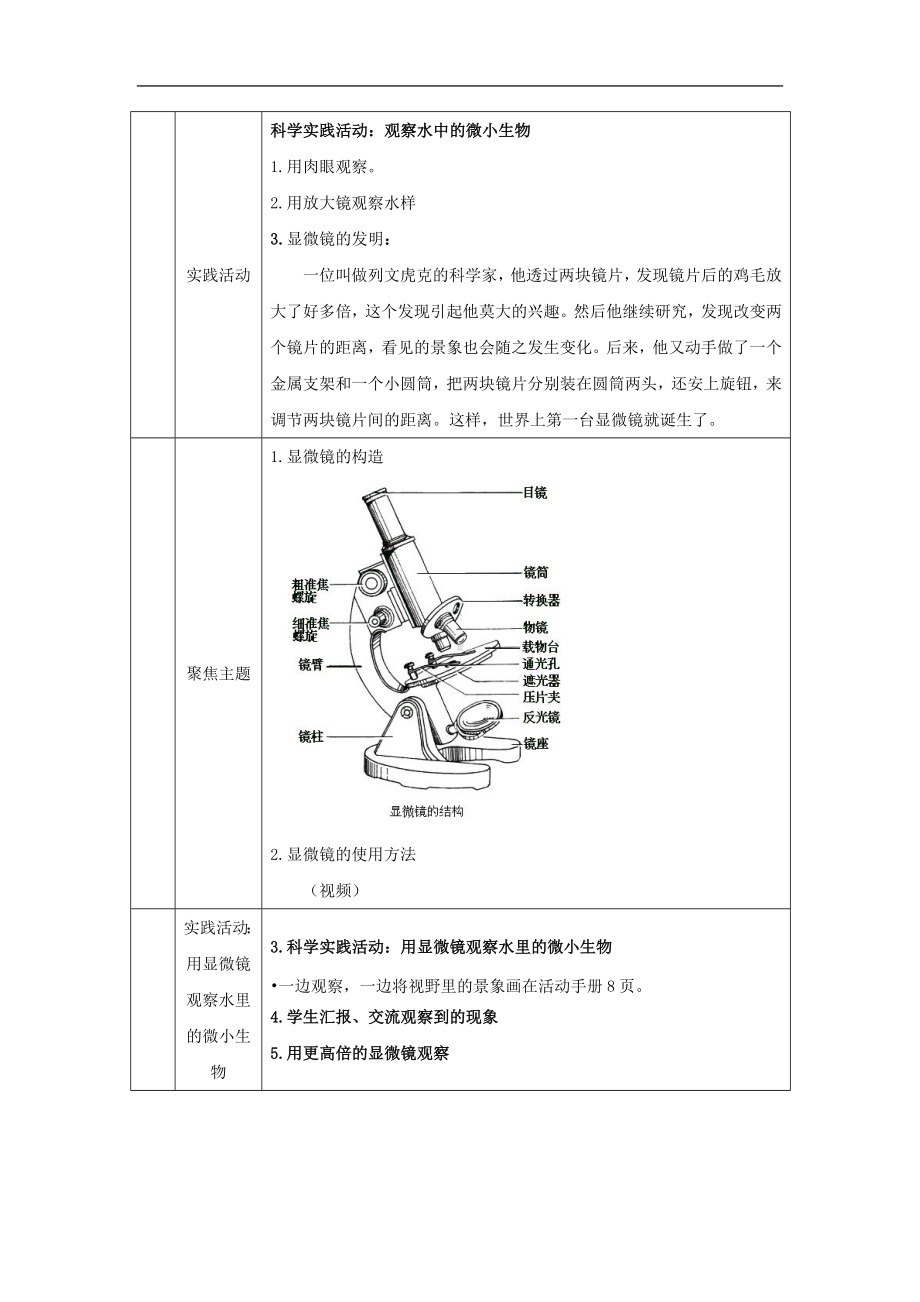 3.8《水中的微小生物》教案-2024新人教鄂教版五年级上册《科学》.doc_第2页