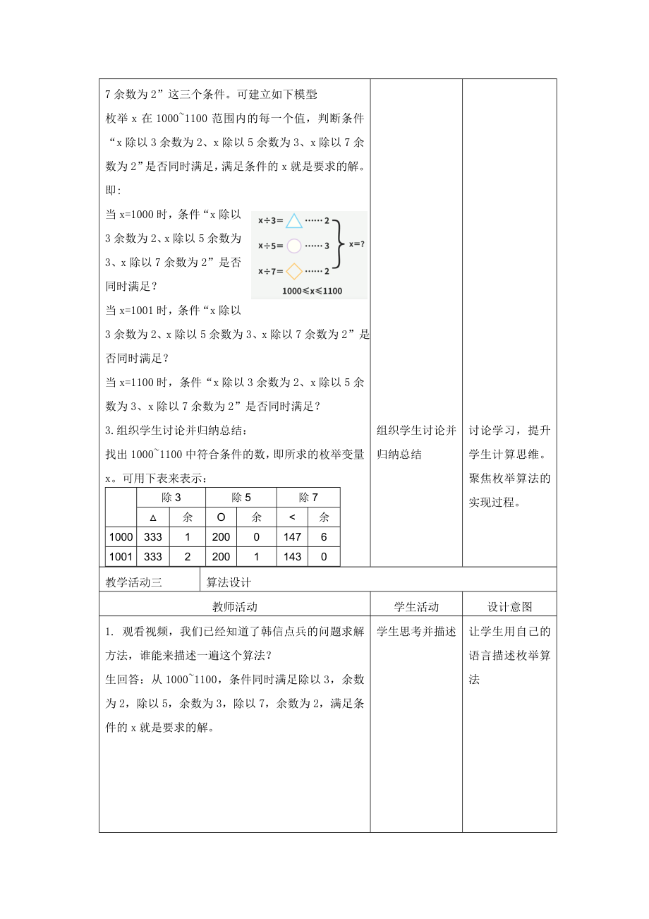 第10课 “韩信点兵”枚举法的实现（教案）-2024新浙教版六年级上册《信息技术》.docx_第3页