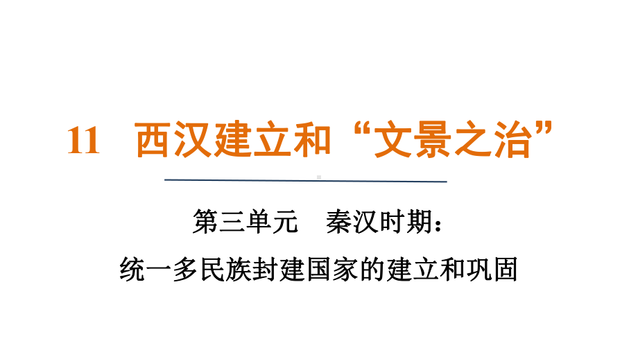 第11课 西汉建立和“文景之治” 课件 统编版（2024）历史七年级上册.pptx_第1页