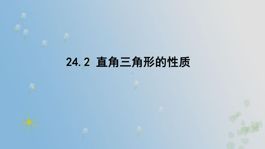 24.2 直角三角形的性质 （课件）2024-2025-华东师大版数学九年级上册.pptx_第1页