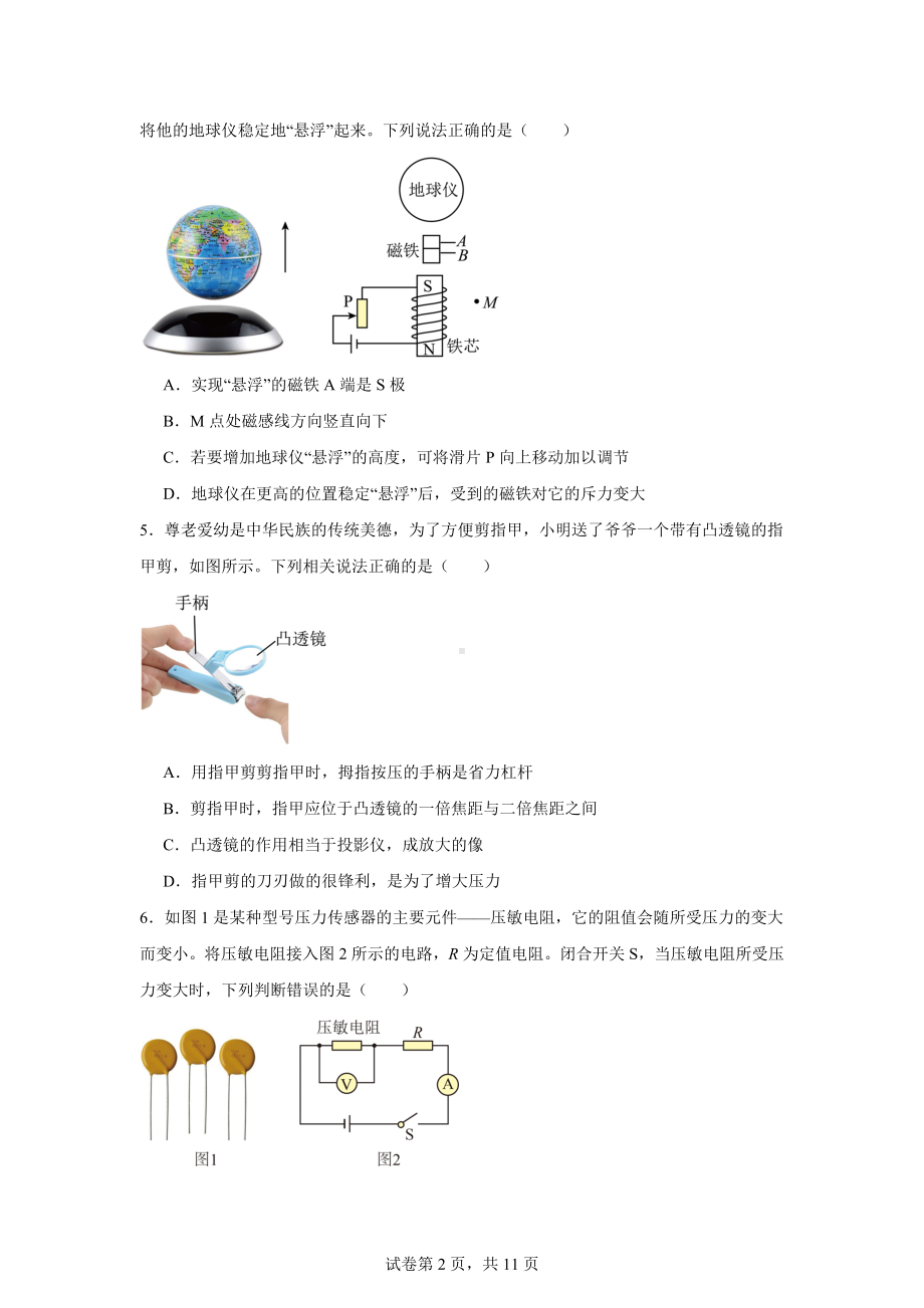 2024年广东省珠海市金海岸中学中考三模物理试题.docx_第2页